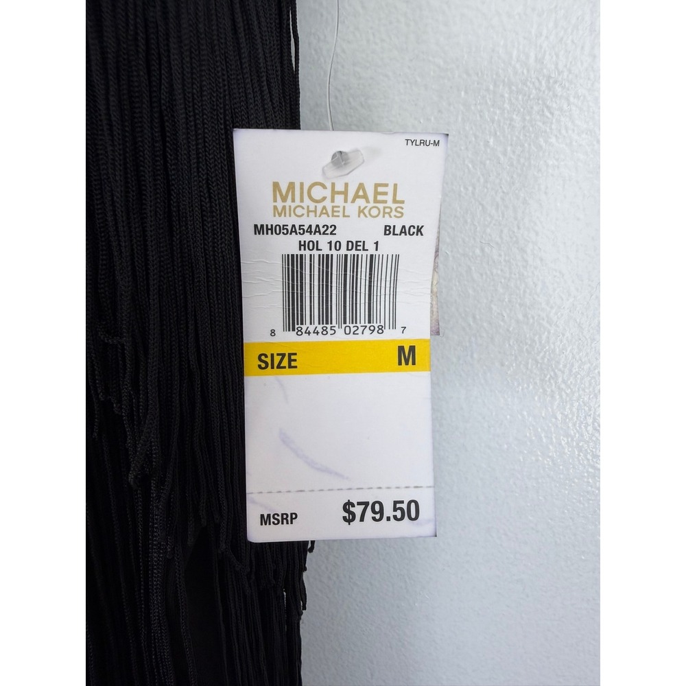 Michael Kors Black Tiered Fringe Camisole Top MH05A54A22 Womens Medium NWT - Picture 3 of 11